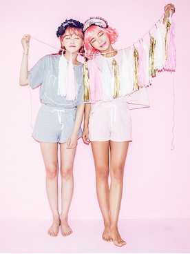 「chuu（チュー）のアイテム（パンツ）」を使った、chuutaiwanさん（レディース・164cm）の夏コーディネート