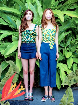 「chuu（チュー）のアイテム（パンツ）」を使った、chuutaiwanさん（レディース・164cm）の夏コーディネート