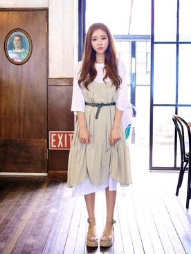 「chuu（チュー）のアイテム」を使った、chuutaiwanさん（レディース・164cm）の夏コーディネート