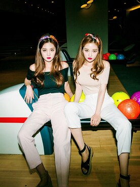 「chuu（チュー）のアイテム（パンツ）」を使った、chuutaiwanさん（レディース・164cm）の夏コーディネート