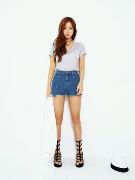 「chuu（チュー）のアイテム」を使った、chuutaiwanさん（レディース・164cm）の夏コーディネート