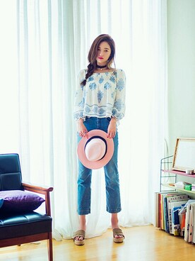 「chuu（チュー）のアイテム（トップス）」を使った、chuutaiwanさん（レディース・164cm）の夏コーディネート