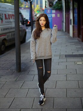 「chuu（チュー）のアイテム（トップス）」を使った、chuutaiwanさん（レディース・164cm）の夏コーディネート