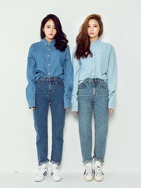 「chuu（チュー）のアイテム（トップス）」を使った、chuutaiwanさん（レディース・164cm）の秋コーディネート