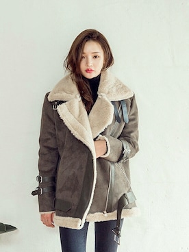 「chuu（チュー）のアイテム（ジャケット/アウター）」を使った、chuutaiwanさん（レディース・164cm）の秋コーディネート