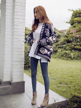 「chuu（チュー）のアイテム（トップス）」を使った、chuutaiwanさん（レディース・164cm）の秋コーディネート