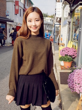 「chuu（チュー）のアイテム」を使った、chuutaiwanさん（レディース・164cm）の秋コーディネート