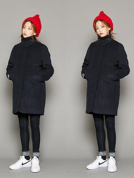 「chuu（チュー）のアイテム（ジャケット/アウター）」を使った、chuutaiwanさん（レディース・164cm）の冬コーディネート
