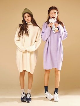 「アイテム（ドレス）」を使った、chuutaiwanさん（レディース・164cm・20代）の冬コーディネート