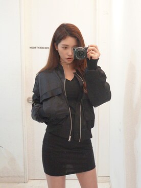 「chuu（チュー）のアイテム（ジャケット/アウター）」を使った、chuutaiwanさん（レディース・164cm）の春コーディネート