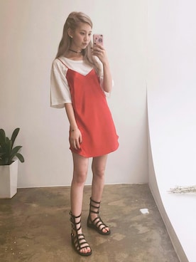 「Chuu」｜「アイテム（ワンピース/ドレス）」を使った、chuutaiwanさん（レディース・164cm）の夏コーディネート