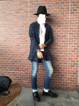 「Dr. Martens（ドクターマーチン）のDr.Martens (ドクターマーチン)/1461 3EYE GIBSON SHOES（その他シューズ）」を使った、のーずさん（メンズ・172cm）の秋コーディネート