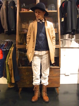 「artyz（アーティーズ）のアイテム」を使った、道守信也さん（メンズ・172cm）の春コーディネート