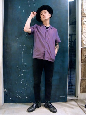 「happysocks」｜道守信也さん（メンズ・172cm）の夏コーディネート