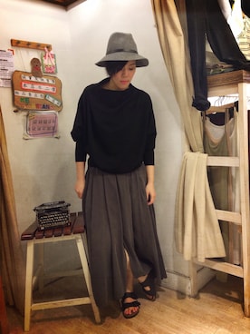 「アイテム（イヤリング）」を使った、Lulupapaさん（レディース・170cm・20代）の秋コーディネート
