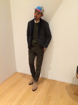 「SEVENDAYS=SUNDAY（セブンデイズサンデイ）のアイテム（スラックス）」を使った、藤原 玲さん（メンズ・180cm）の秋コーディネート