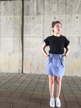 「Marc by Marc Jacobs（マークバイマークジェイコブス）のアイテム（腕時計、ブラウン系）」を使った、Colleen さん（レディース・159cm）の夏コーディネート