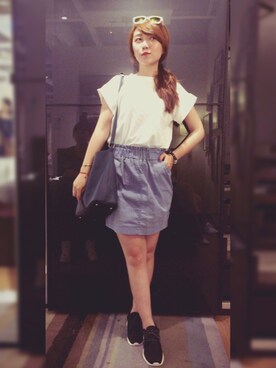 「NIKE（ナイキ）のアイテム（シューズ、ブラック系）」を使った、Colleen さん（レディース・159cm）の夏コーディネート