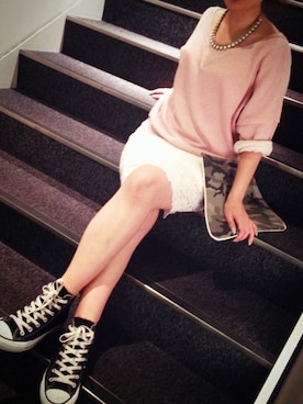 「STYLE DELI（スタイルデリ）のアイテム（スウェット）」を使った、hasegawanaokoさん（レディース・159cm）の夏コーディネート