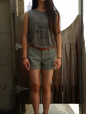 「American Eagle（アメリカンイーグル）のアイテム（タンクトップ、その他）」を使った、Prissyさん（レディース・157cm）の秋コーディネート