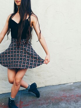 「pacsun のアイテム（スカート、その他）」を使った、Prissyさん（レディース・157cm）の秋コーディネート