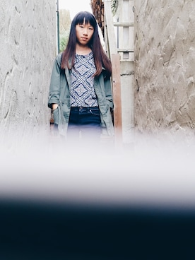 「Aeropostle のアイテム（Tシャツ/カットソー、その他）」を使った、Prissyさん（レディース・157cm）の秋コーディネート