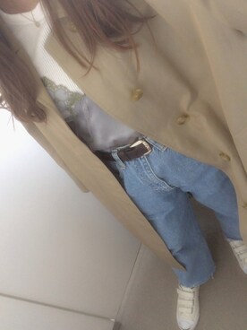 「ジャックパーセル」｜「アイテム（ステンカラーコート）」を使った、みずきさん（レディース・152cm）の春コーディネート