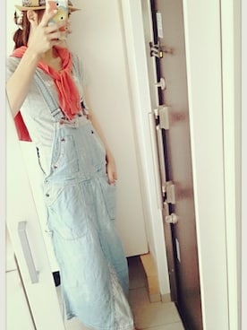 「CUBE SUGAR（キューブシュガー）のアイテム（つなぎ/オールインワン）」を使った、♥shi4♥さん（レディース・165cm）の夏コーディネート