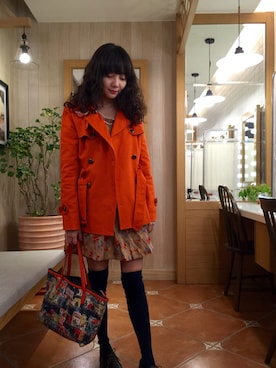 「orange」｜Sarah Chiuさん（レディース・161cm）の冬コーディネート