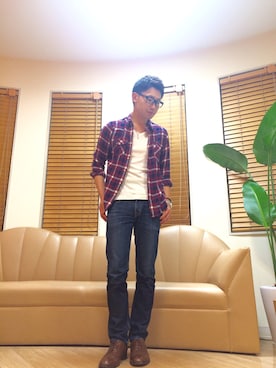 「Simplicite（サンプリシテ）のアイテム（トップス）」を使った、kyosukeさん（メンズ・172cm）の秋コーディネート