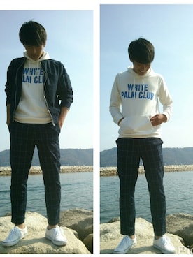 「SEVENDAYS=SUNDAY（セブンデイズサンデイ）のアイテム（スラックス）」を使った、ｎｏｎｏさん（メンズ・176cm）の春コーディネート