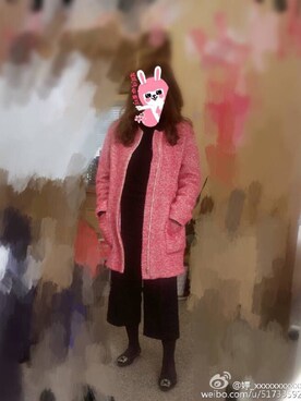 「アイテム（ピーコート、ピンク系）」を使った、婷小妞さん（レディース・162cm）の冬コーディネート