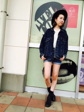 「ショーパン」｜「アイテム（デニムジャケット）」を使った、なっつさん（レディース・166cm）の秋コーディネート