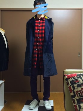「アイテム（ピーコート）」を使った、モヌケノカラーさん（メンズ・169cm・30代）の春コーディネート