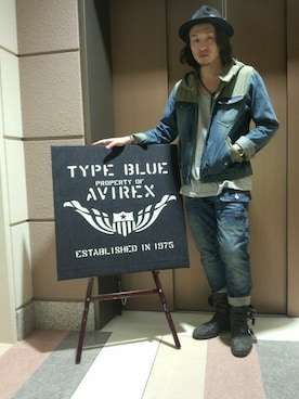 「AVIREX（アヴィレックス）のアイテム（デニムジャケット）」を使った、RYO-SUKEさん（メンズ・173cm）の夏コーディネート