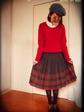 「RNA-N（アールエヌエーエヌ）のアイテム（ハンチング/ベレー帽）」を使った、AYA☺︎さん（レディース・158cm）の冬コーディネート