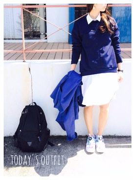 「SO（エスオー）のアイテム（スウェット）」を使った、manaさん（レディース・165cm）の春コーディネート