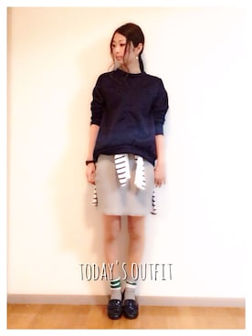 「SO（エスオー）のアイテム（スウェット）」を使った、manaさん（レディース・165cm）の春コーディネート