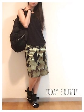 「SO（エスオー）のアイテム（スカート）」を使った、manaさん（レディース・165cm）の夏コーディネート