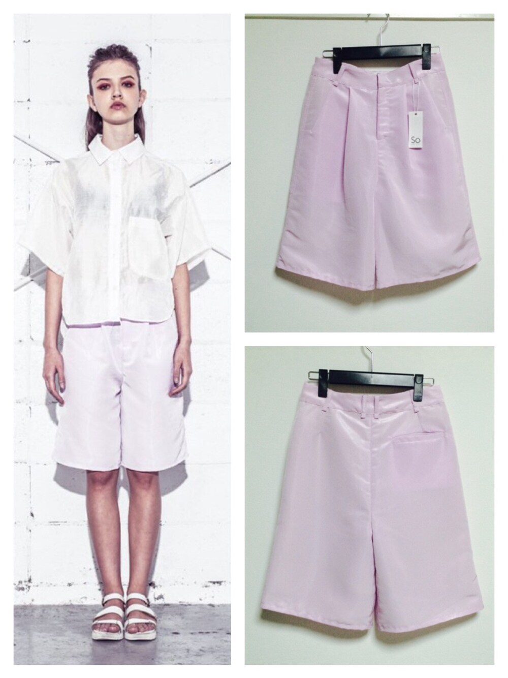 ホワイト系のシャツ/ブラウス、ピンク系のその他パンツを着用したレディースの春コーディネートの1枚目の写真