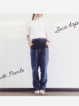 「SO（エスオー）のアイテム（パンツ）」を使った、manaさん（レディース・165cm）の夏コーディネート