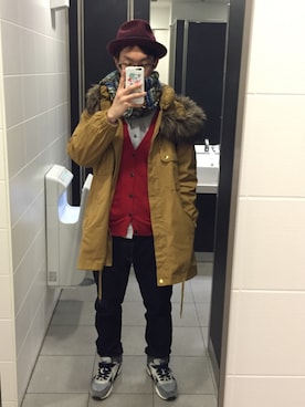 「mercibeaucoup,（メルシーボークー）のアイテム（モッズコート）」を使った、ごっしーさん（メンズ・168cm）の冬コーディネート