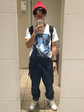 「FRAPBOIS（フラボア）のアイテム（サロペット/オーバーオール）」を使った、ごっしーさん（メンズ・168cm）の秋コーディネート