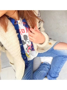 「カウチン」｜asanaさん（レディース・161cm）の冬コーディネート