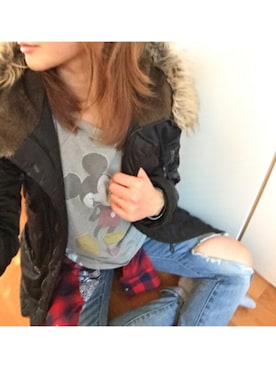 「ミッキーT」｜「アイテム（ダウンジャケット/コート）」を使った、asanaさん（レディース・161cm）の冬コーディネート