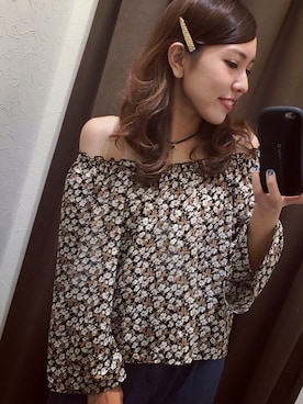 「GORGE（ゴージ）のアイテム（Tシャツ/カットソー、ブラウン系）」を使った、moeguuさん（レディース・160cm）の秋コーディネート