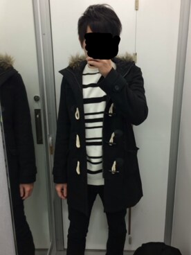 「no brand（ノーブランド）のアイテム（ダッフルコート）」を使った、ひぃさん（メンズ・172cm）の冬コーディネート