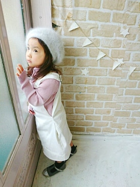 「outfit」｜「アイテム（サロペット/オーバーオール）」を使った、kaorumamaさん（キッズ・110cm）の秋コーディネート