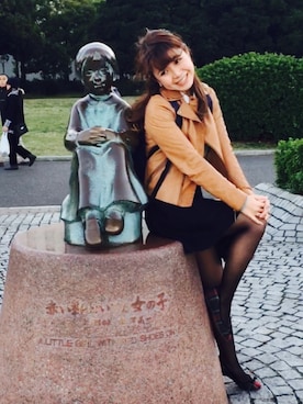 「Anello」｜「アイテム（ライダースジャケット）」を使った、Ayumi Igarashiさん（レディース・152cm）の秋コーディネート