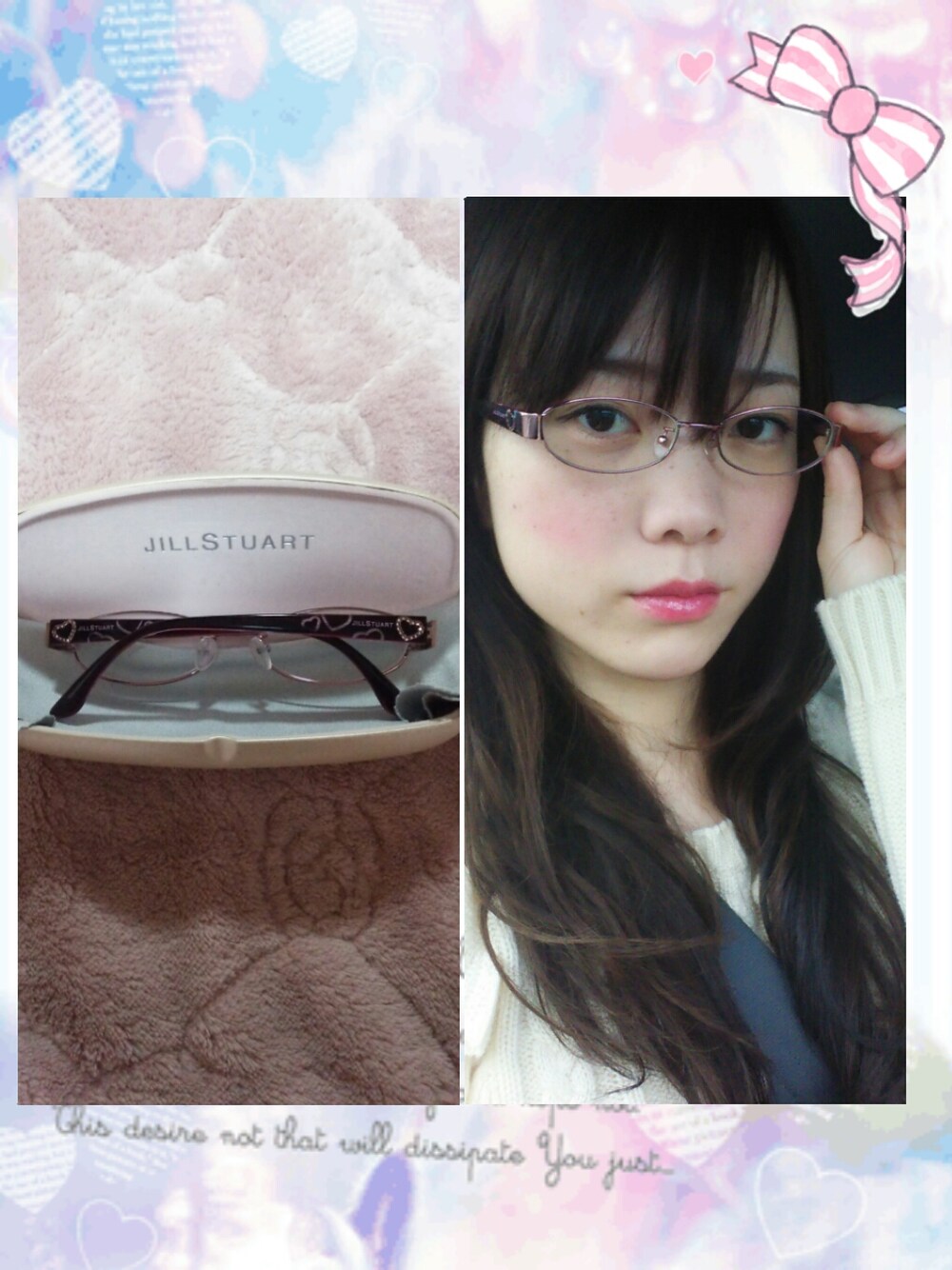「Jill Stuart、めがね」｜「JILL STUARTのアイテム（メガネ、ブラウン系）」を使った、あぇむさん（レディース・154cm）の冬コーディネートの1枚目の写真